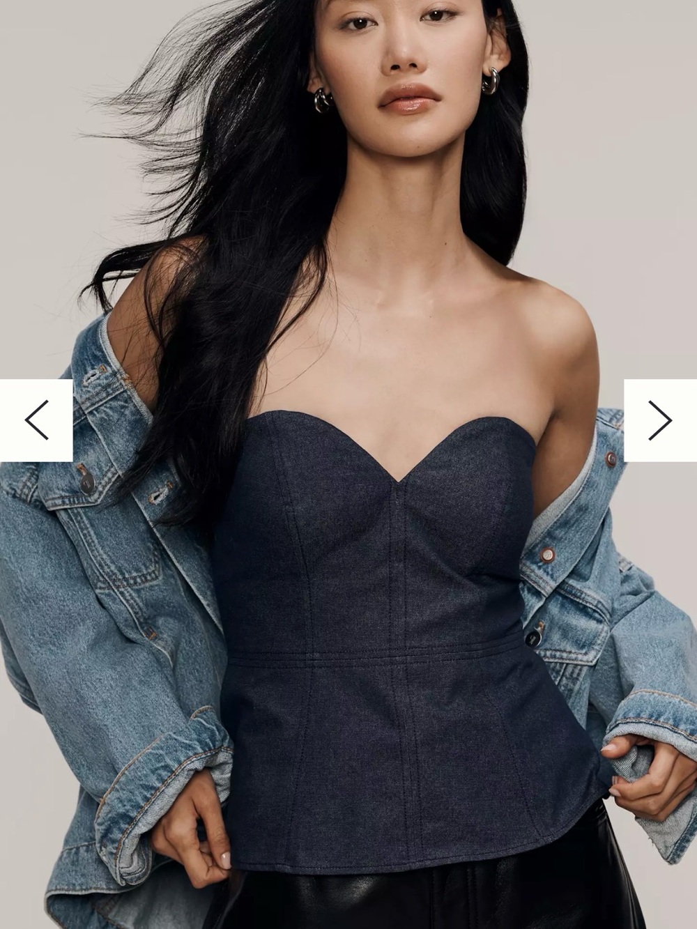 Anthropologie Denim Bustier - Small